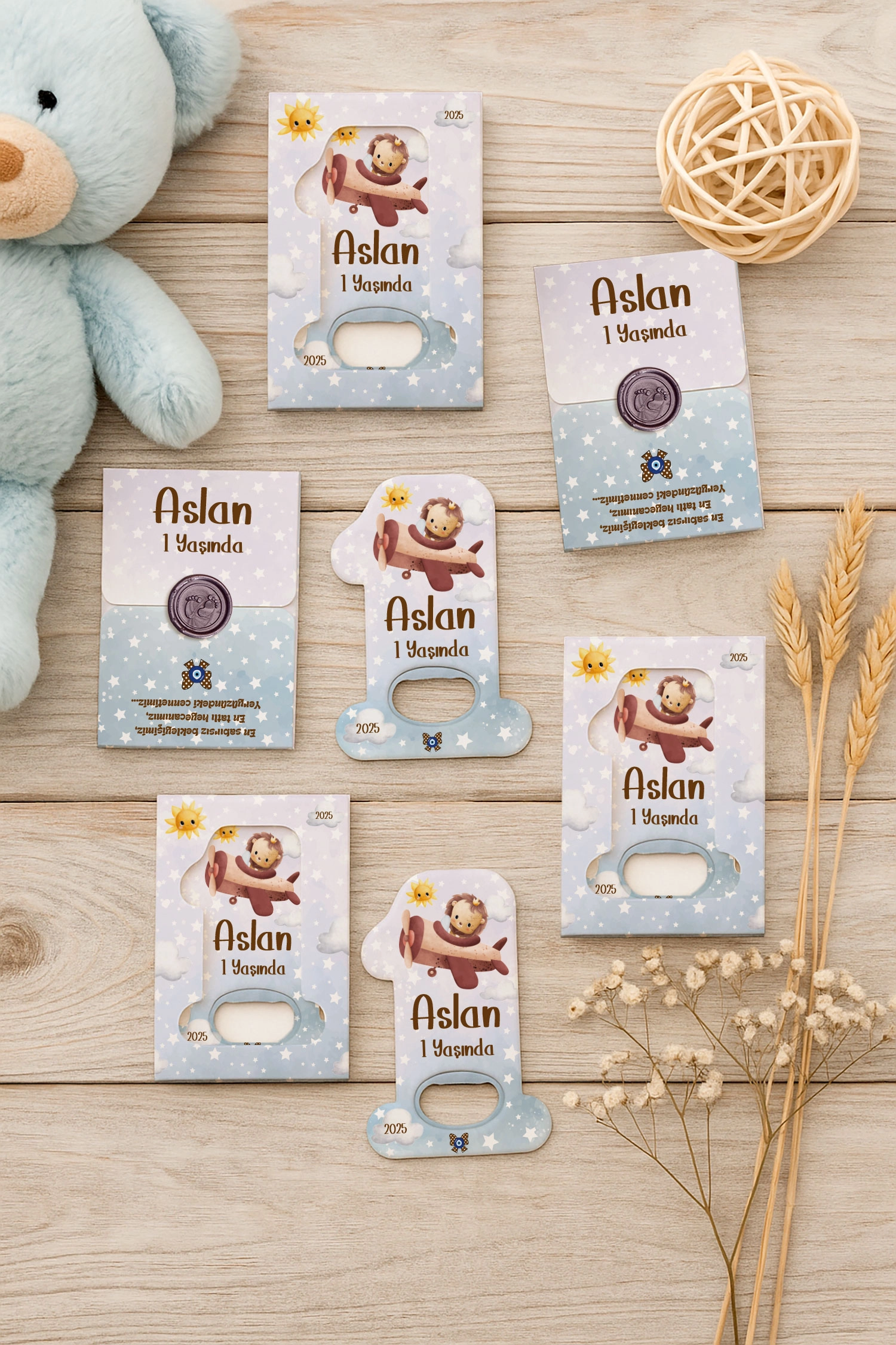 Aslan Temalı Mühürlü 1 Yaş Açacak Magnet