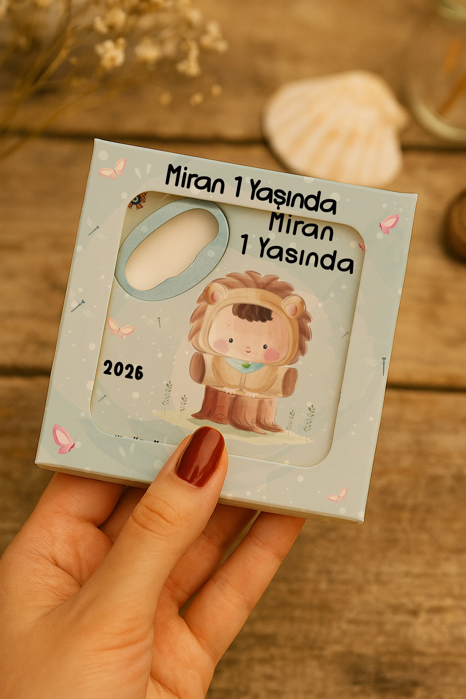 Aslan Temalı Mühürlü Kare Açacak Magnet