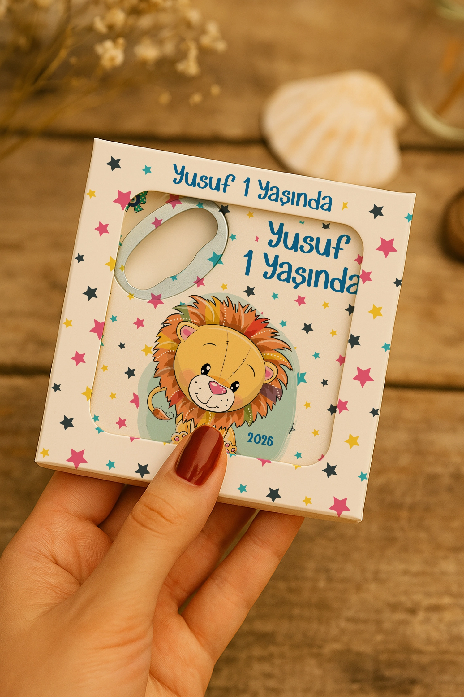 Aslan Temalı Mühürlü Kare Açacak Magnet
