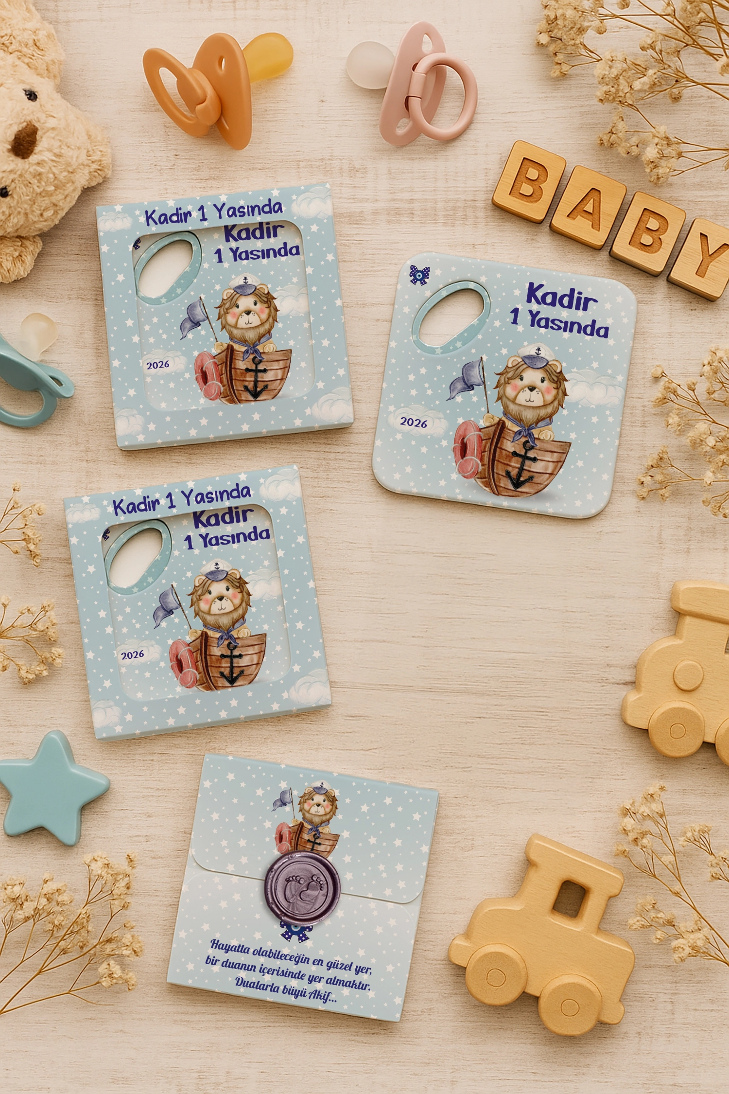 Aslan Temalı Mühürlü Kare Açacak Magnet