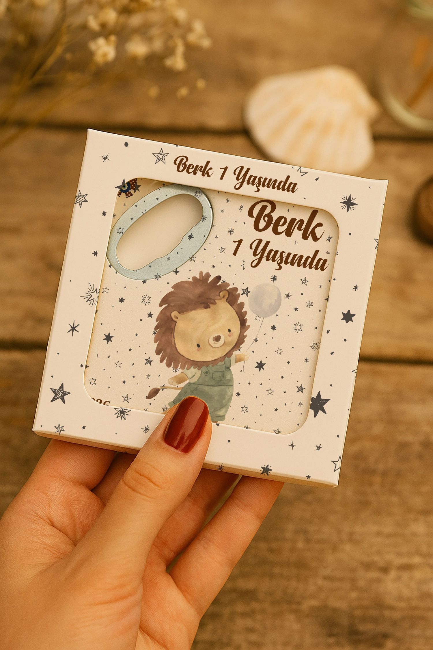 Aslan Temalı Mühürlü Kare Açacak Magnet