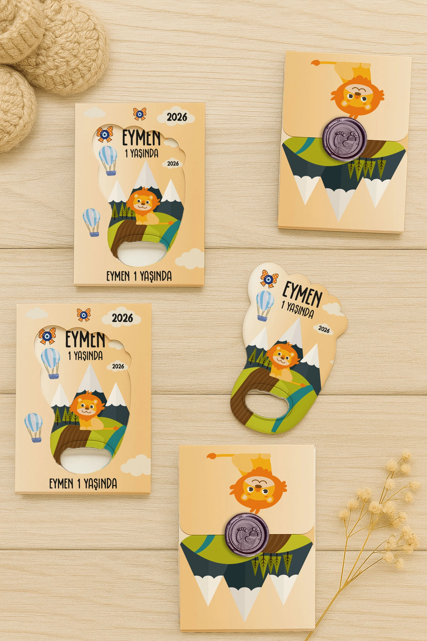 Aslan Temalı Mühürlü Kutulu Ayak İzi Açacak Magnet