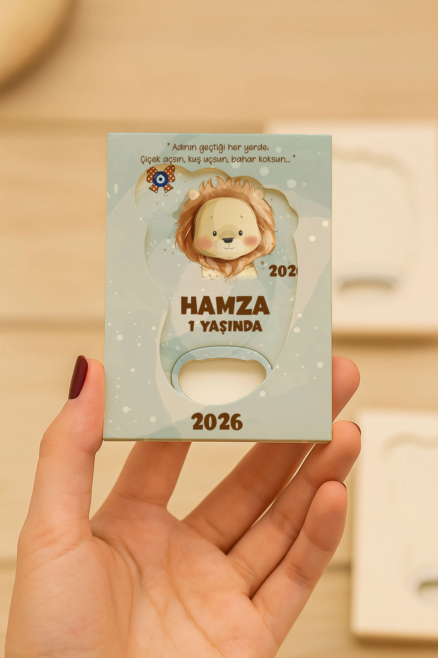 Aslan Temalı Mühürlü Kutulu Ayak İzi Açacak Magnet