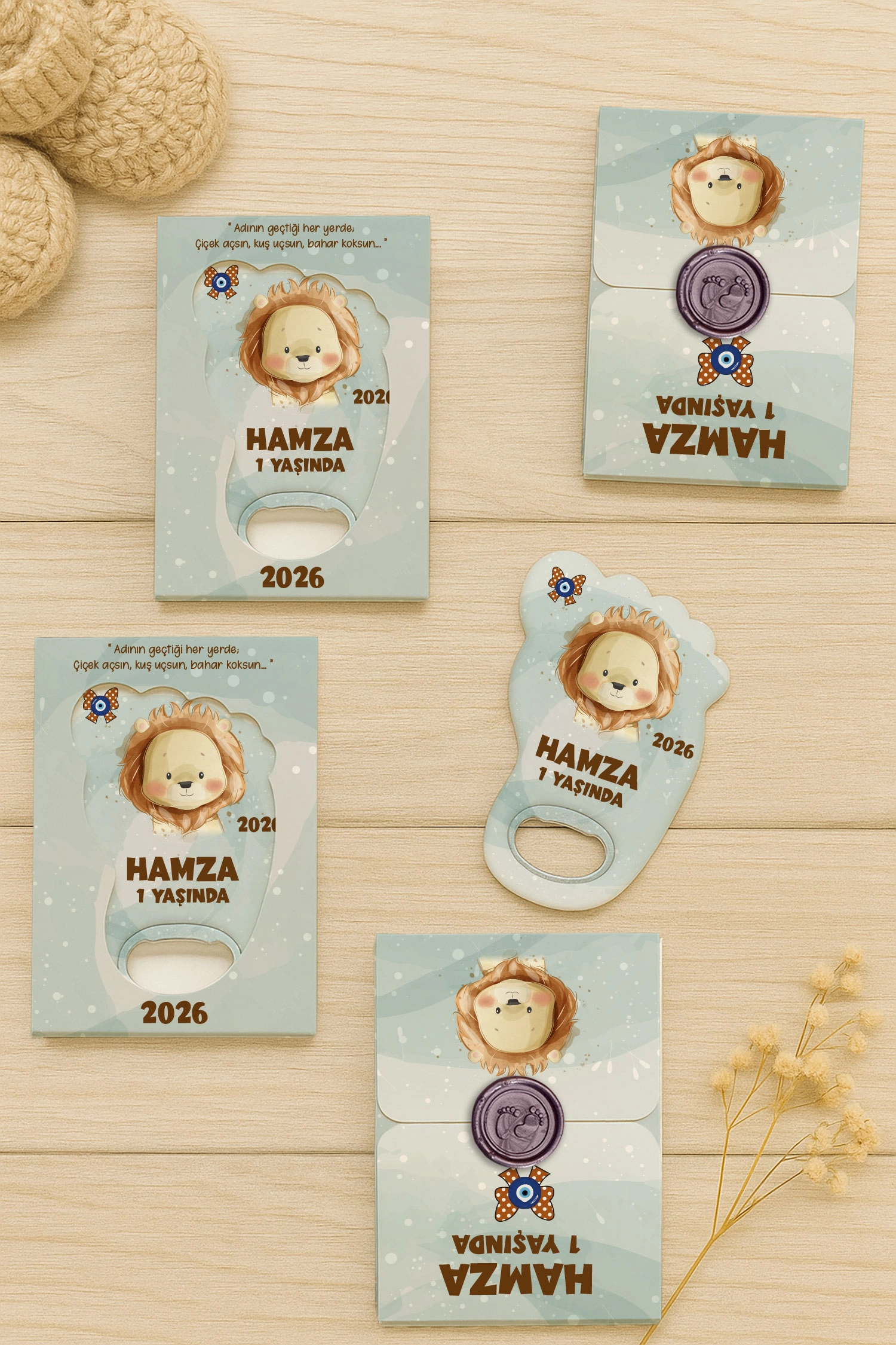 Aslan Temalı Mühürlü Kutulu Ayak İzi Açacak Magnet