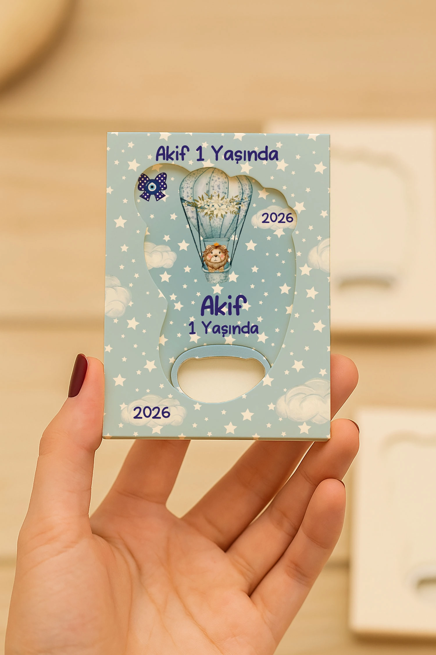 Aslan Temalı Mühürlü Kutulu Ayak İzi Açacak Magnet