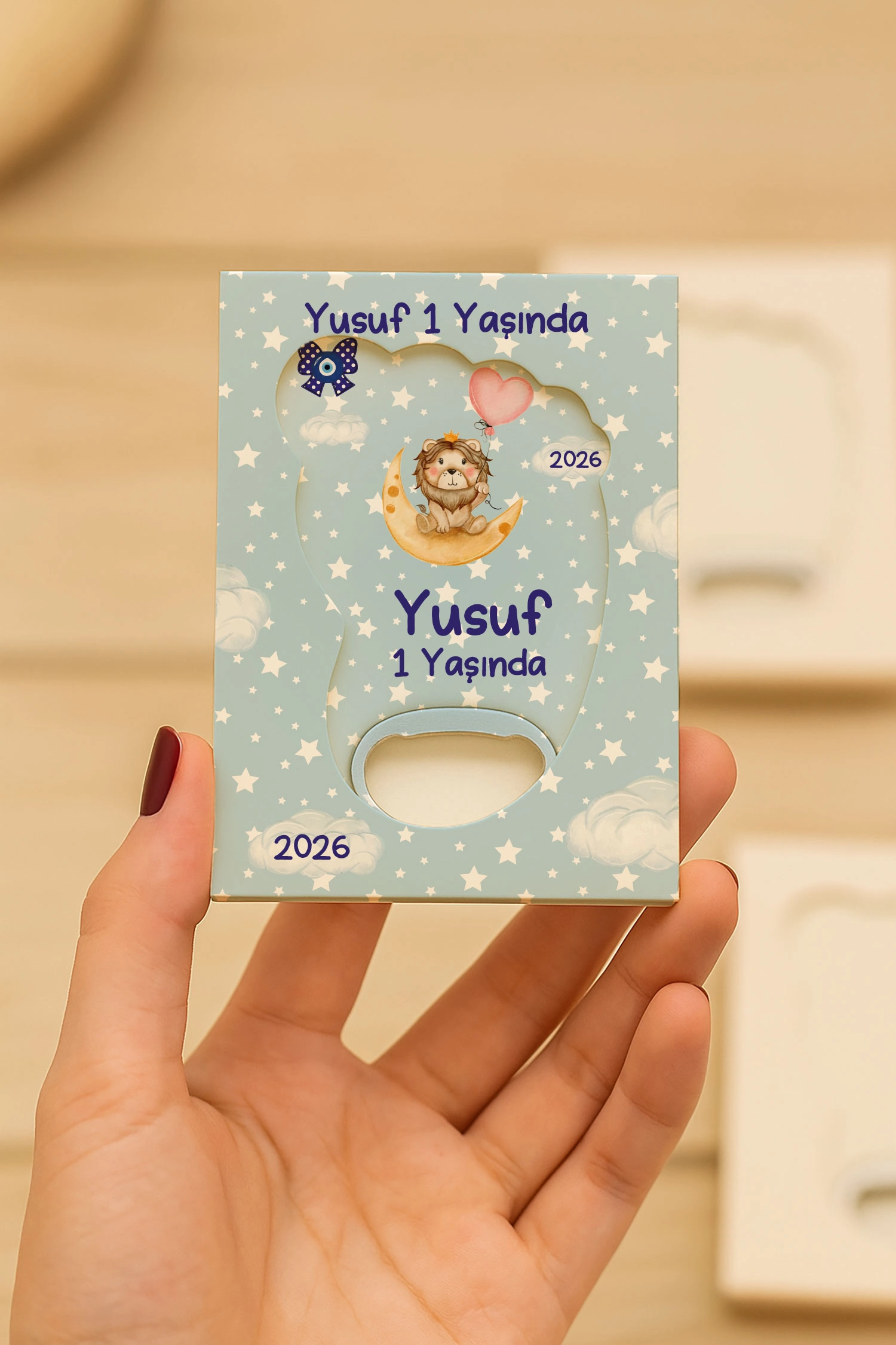 Aslan Temalı Mühürlü Kutulu Ayak İzi Açacak Magnet
