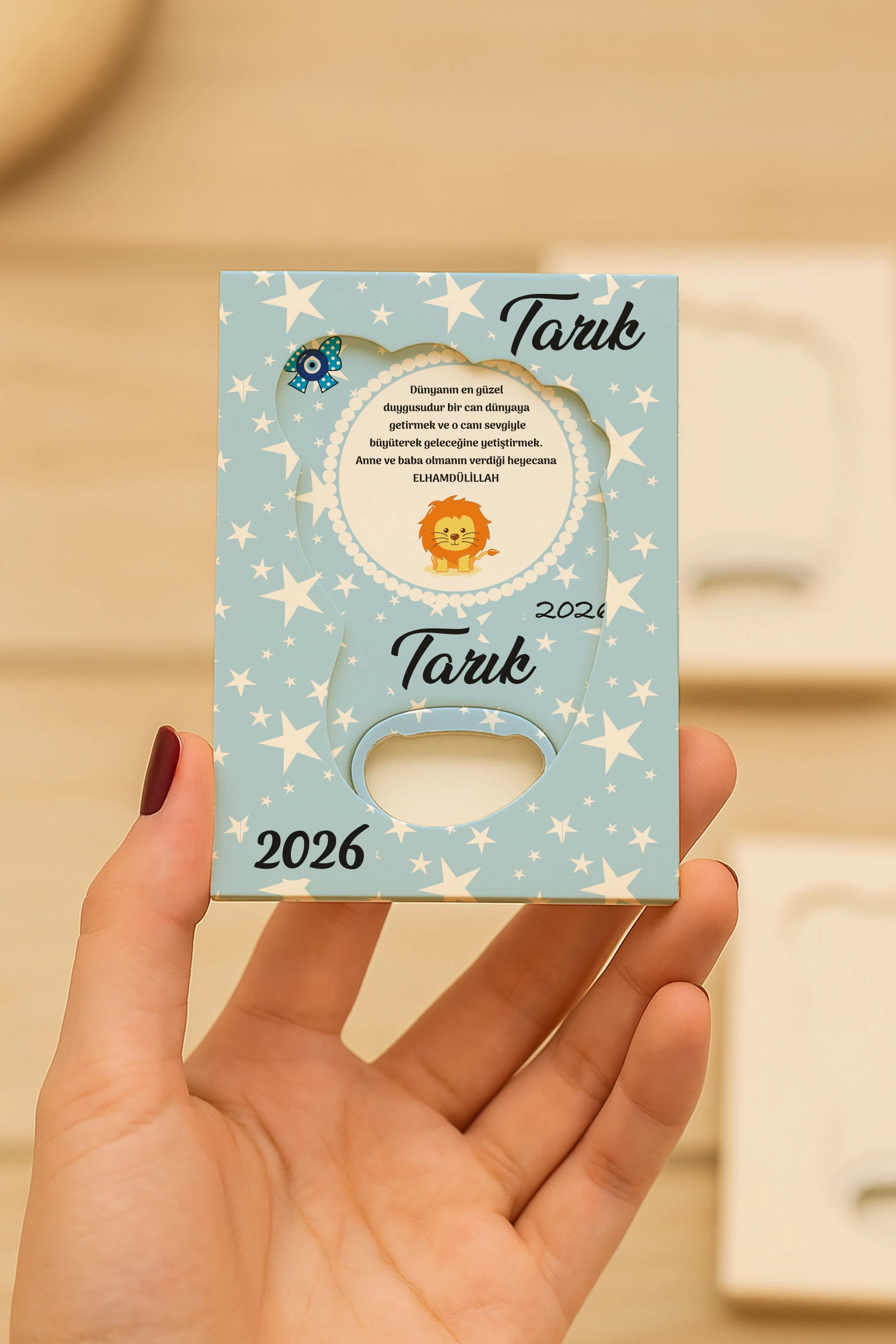 Aslan Temalı Mühürlü Kutulu Ayak İzi Açacak Magnet