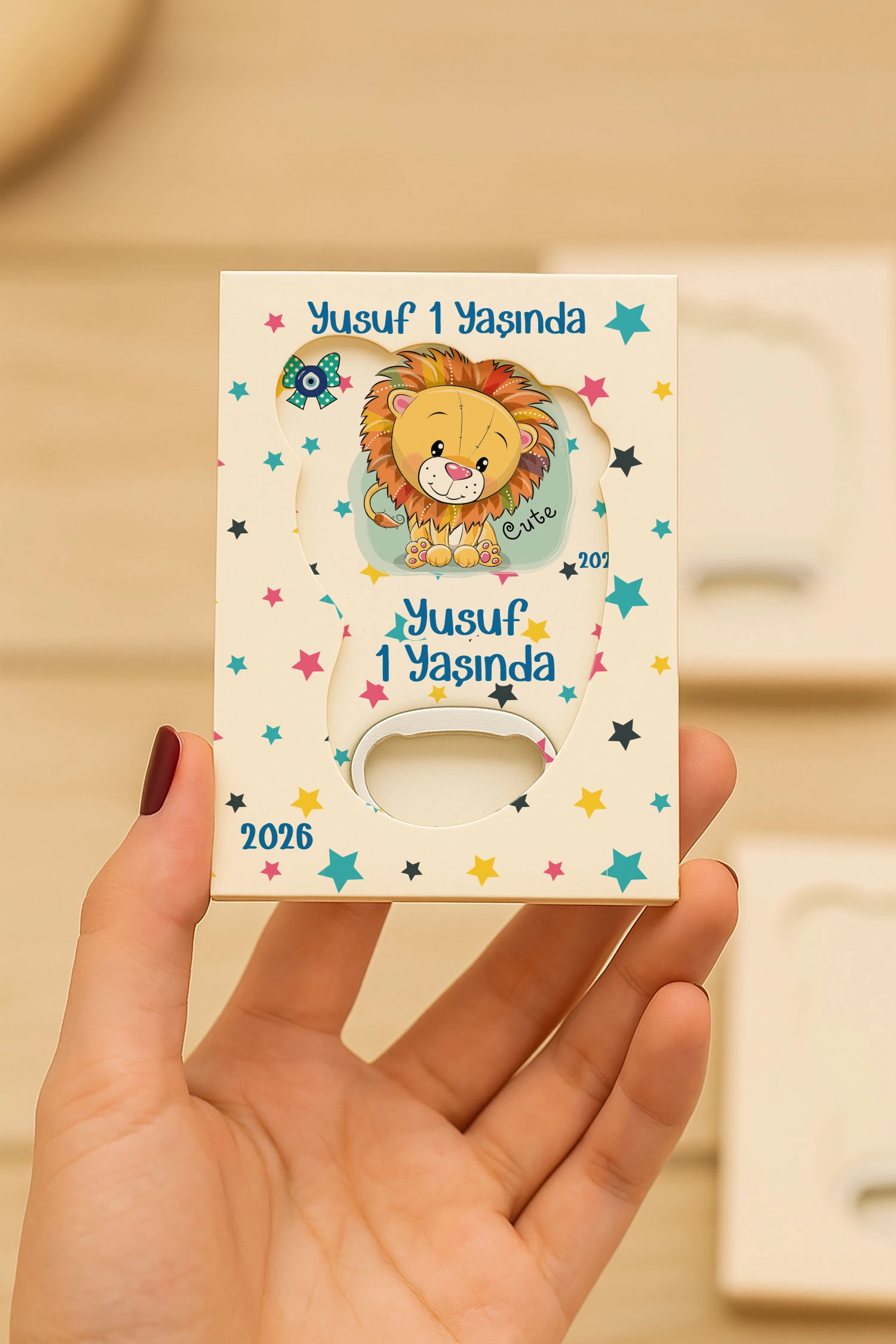 Aslan Temalı Mühürlü Kutulu Ayak İzi Açacak Magnet