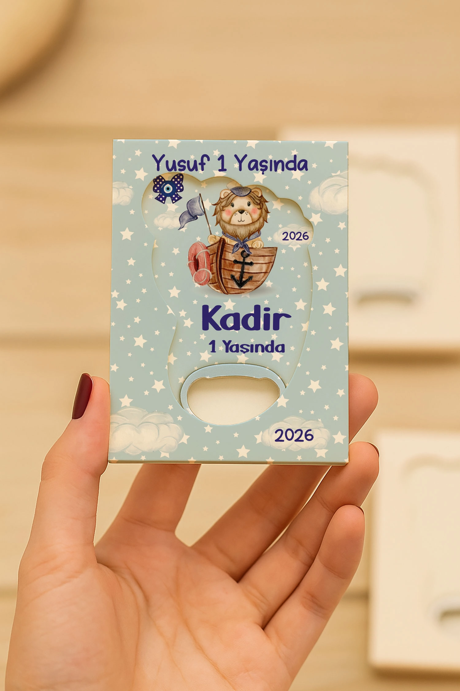 Aslan Temalı Mühürlü Kutulu Ayak İzi Açacak Magnet