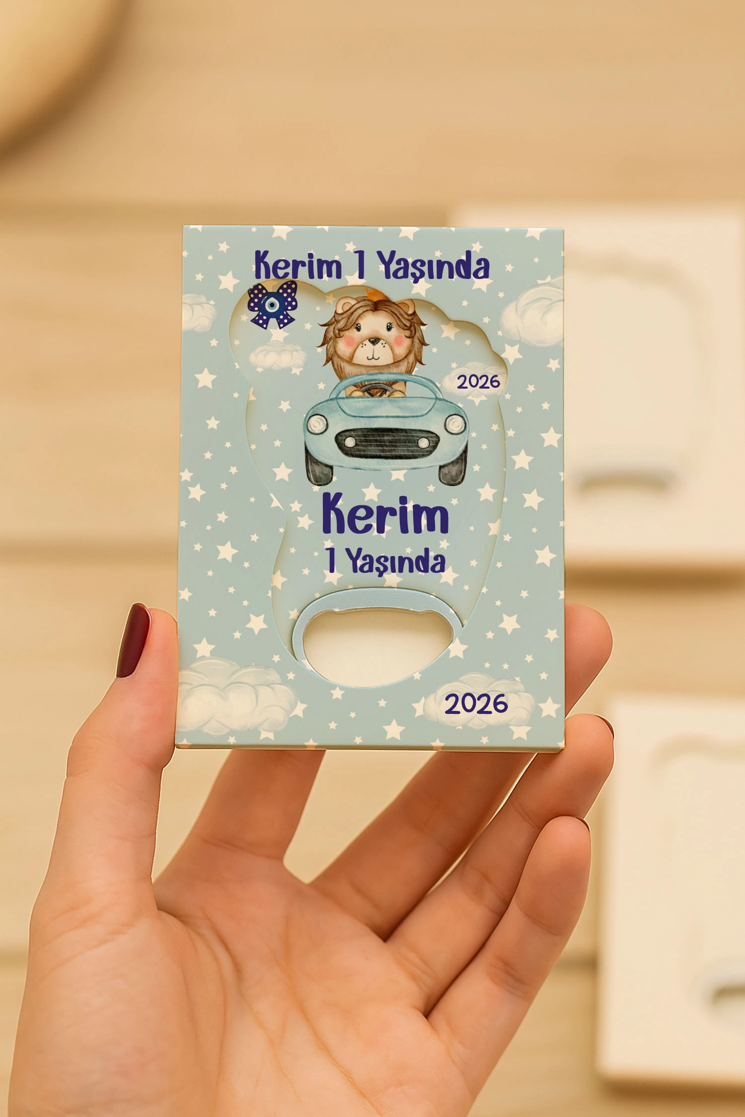 Aslan Temalı Mühürlü Kutulu Ayak İzi Açacak Magnet
