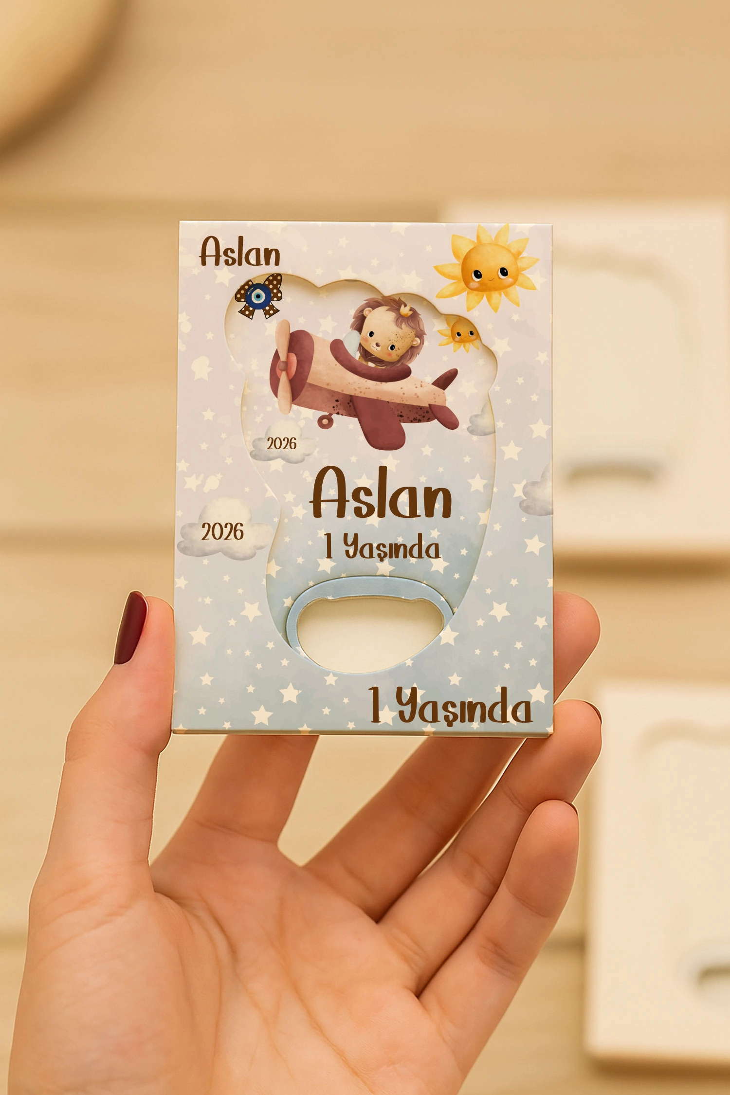 Aslan Temalı Mühürlü Kutulu Ayak İzi Açacak Magnet