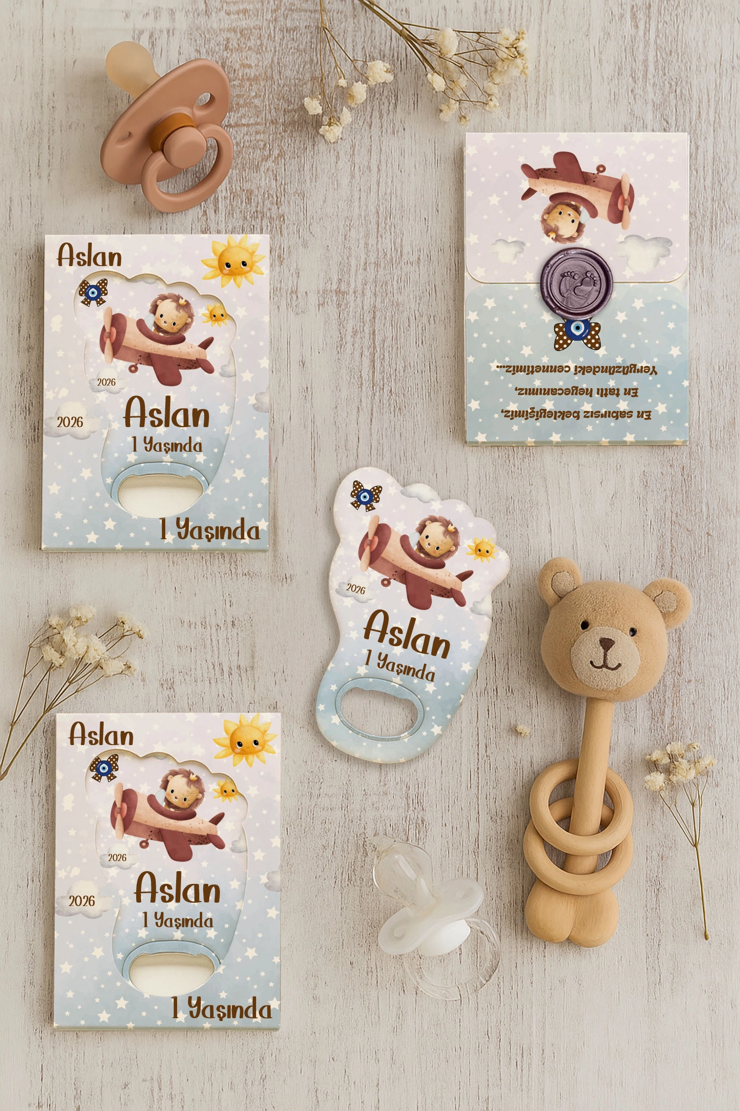 Aslan Temalı Mühürlü Kutulu Ayak İzi Açacak Magnet