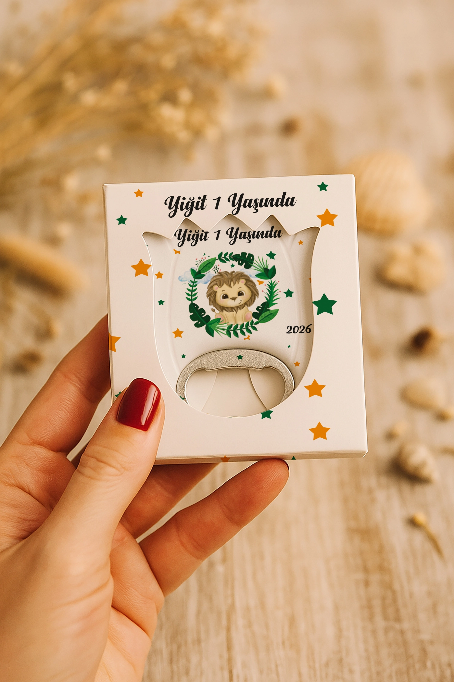 Aslan Temalı Mühürlü Lale Açacak Magnet
