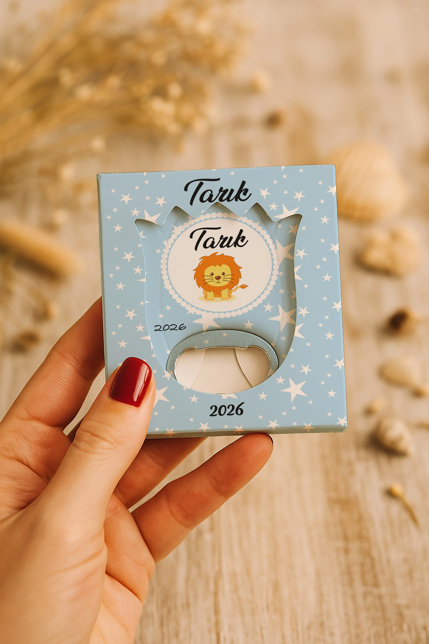 Aslan Temalı Mühürlü Lale Açacak Magnet