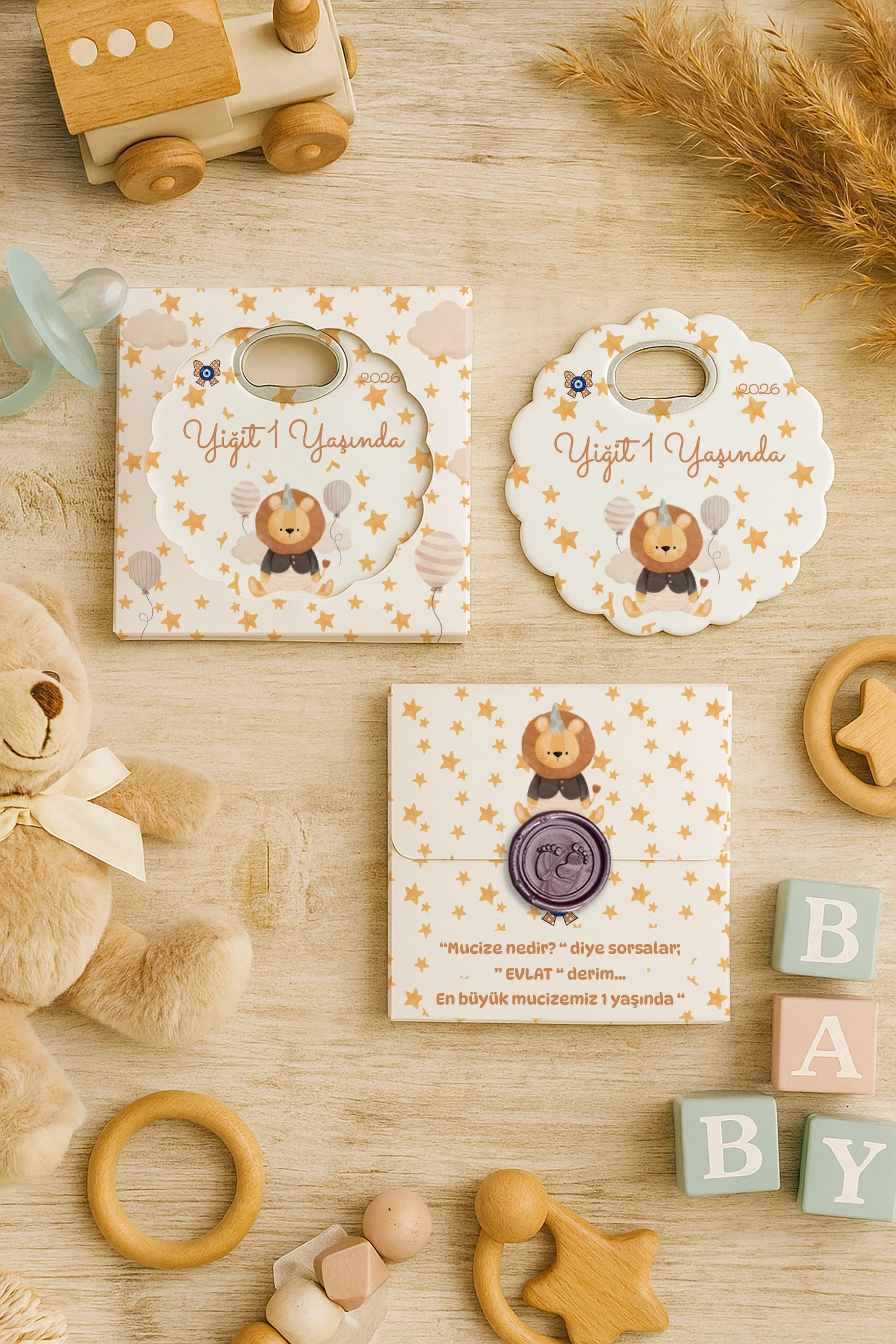 Aslan Temalı Mühürlü Papatya Açacak Magnet