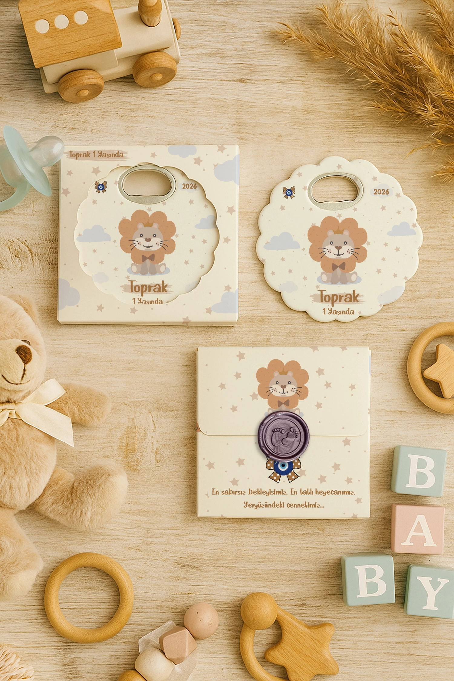 Aslan Temalı Mühürlü Papatya Açacak Magnet