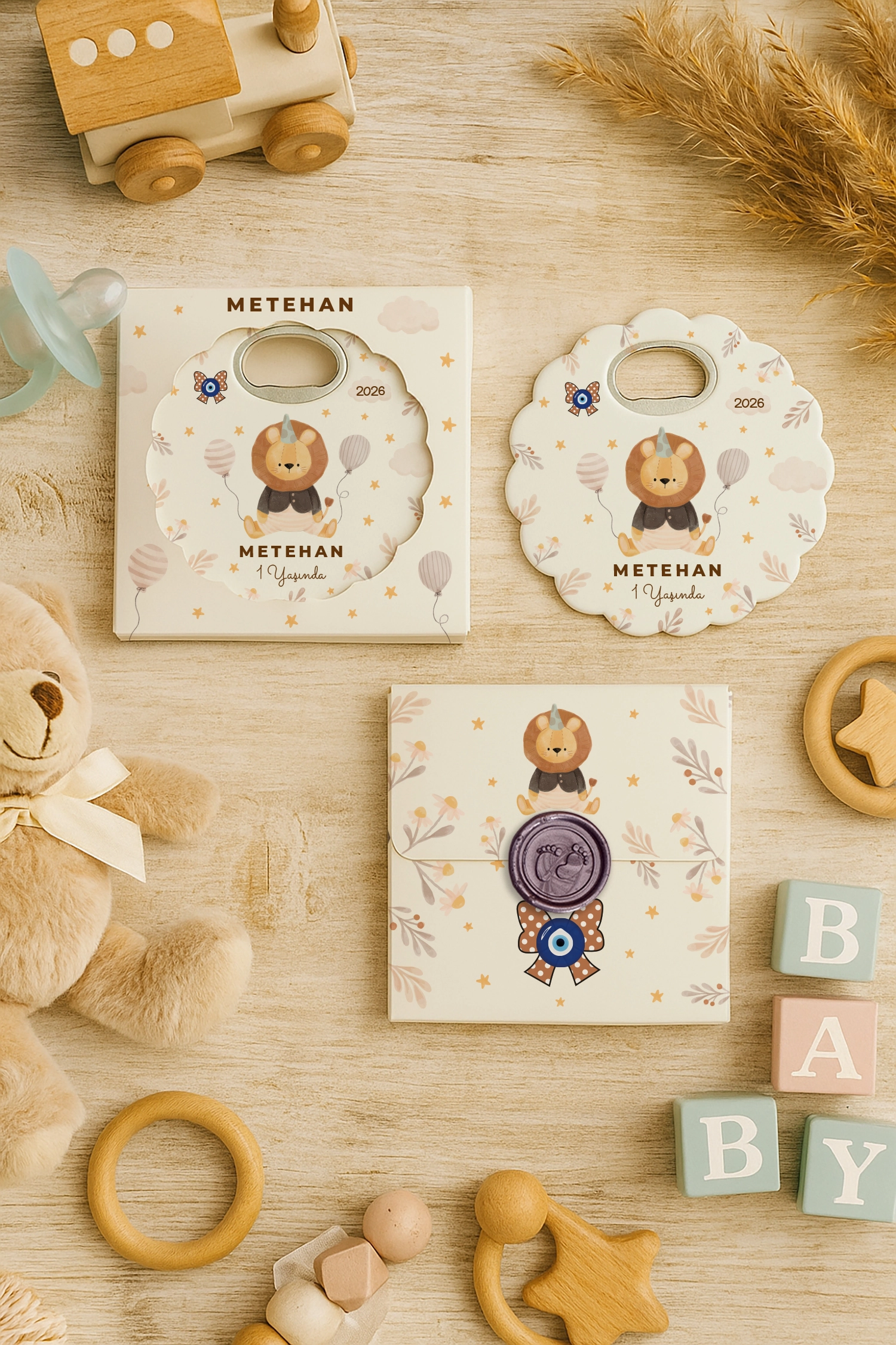 Aslan Temalı Mühürlü Papatya Açacak Magnet