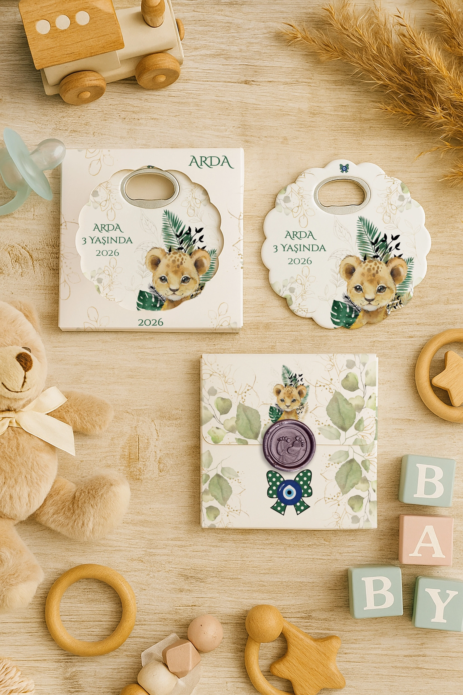 Aslan Temalı Mühürlü Papatya Açacak Magnet