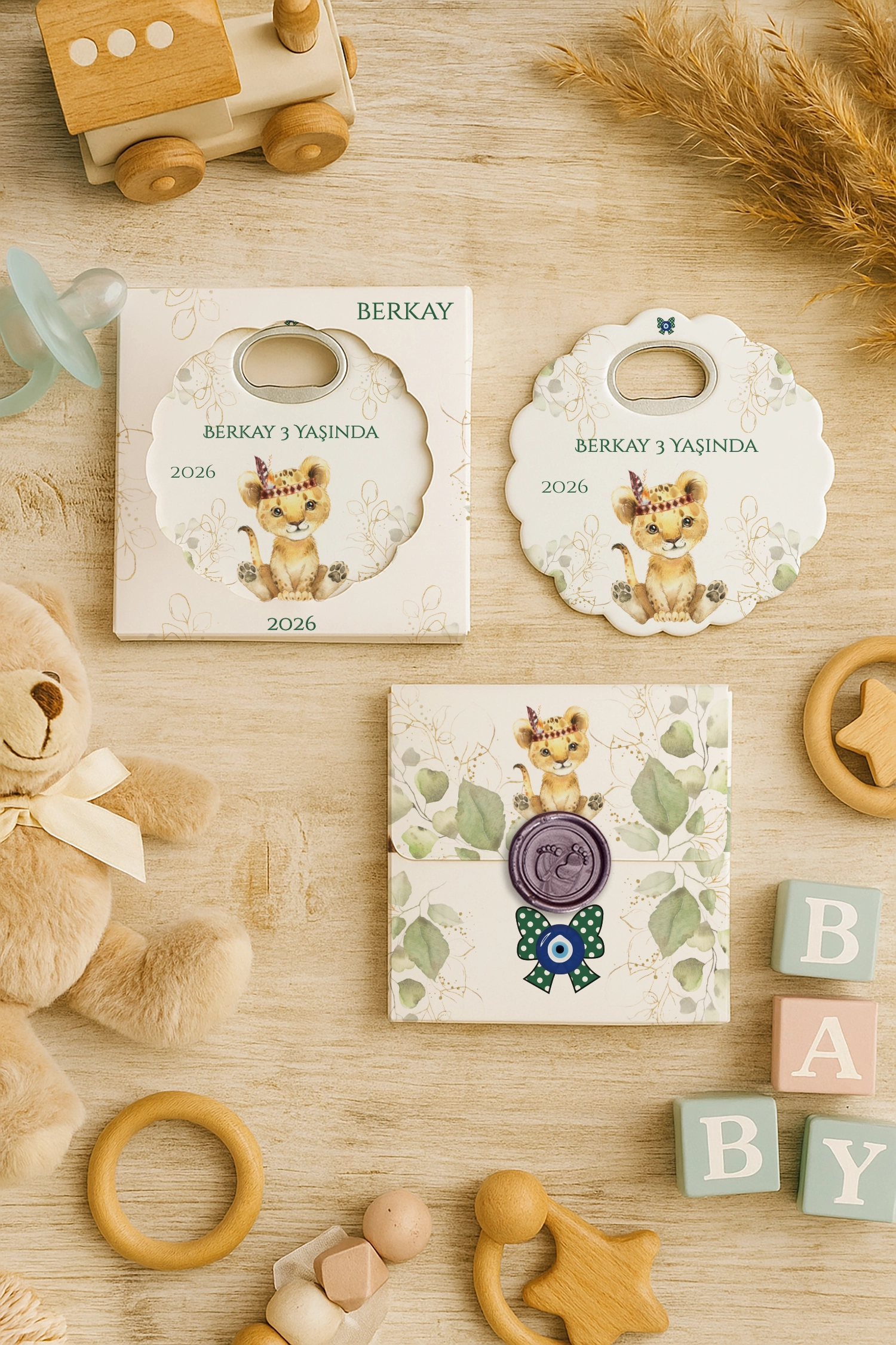 Aslan Temalı Mühürlü Papatya Açacak Magnet