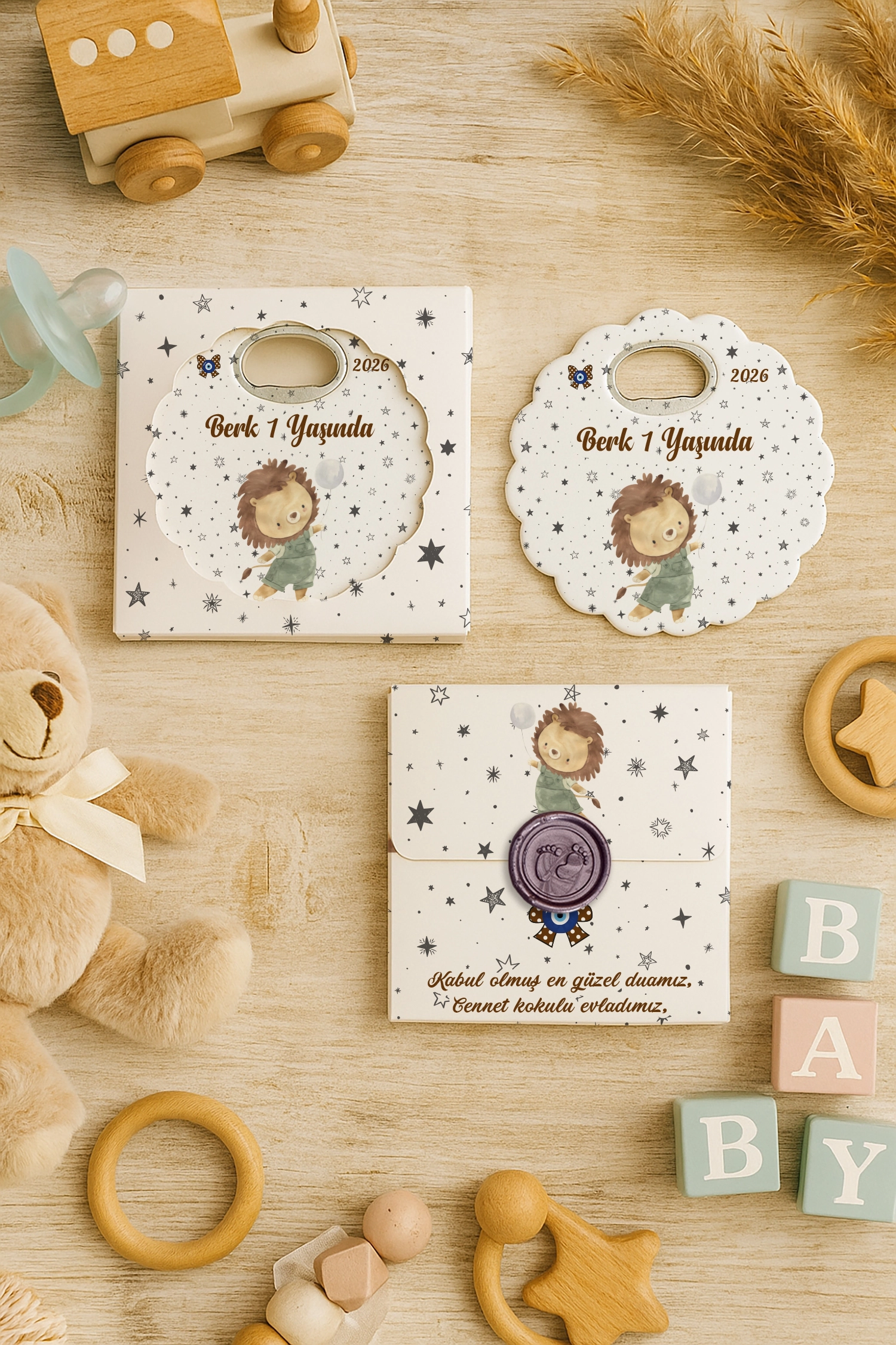 Aslan Temalı Mühürlü Papatya Açacak Magnet