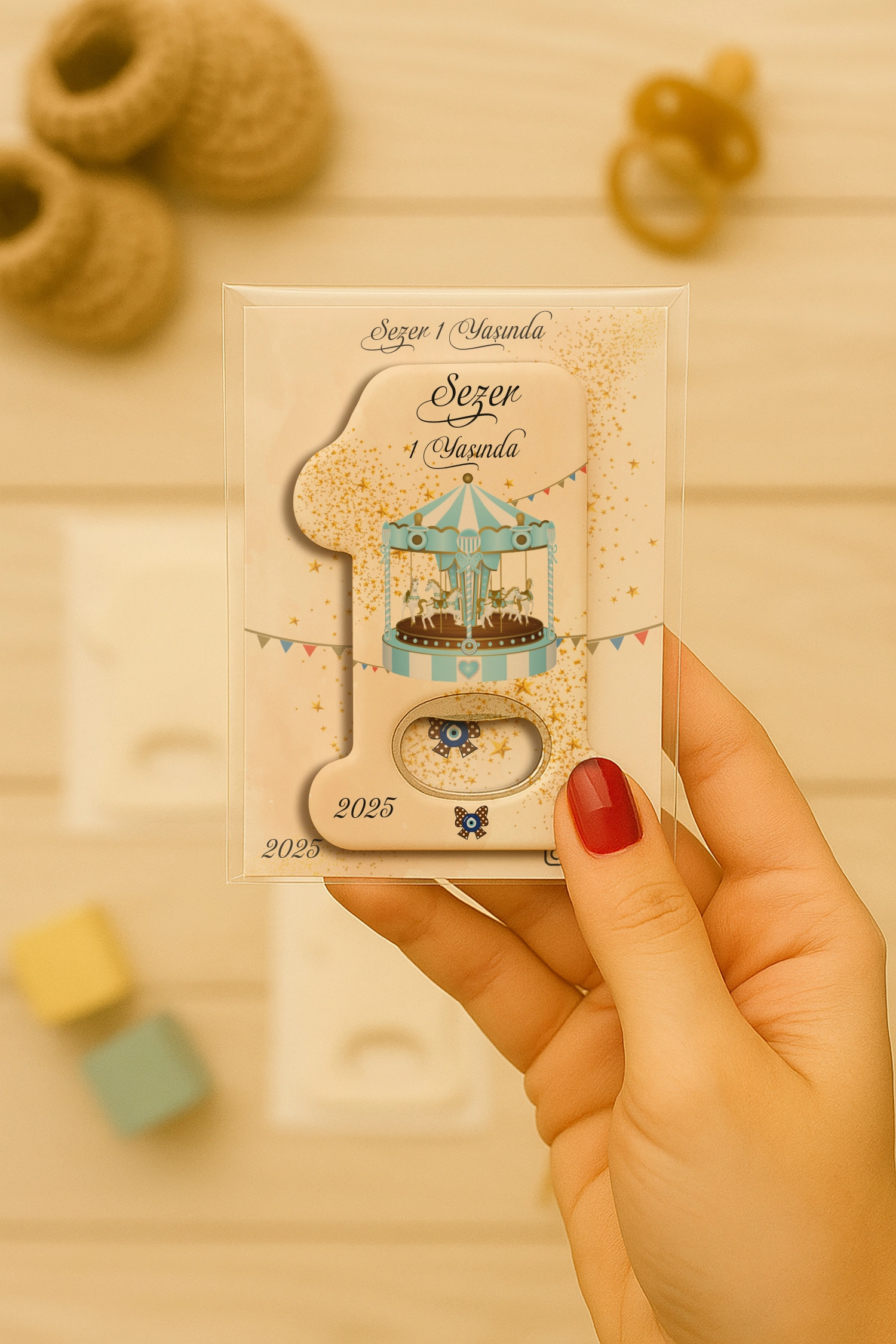 Atlı Karınca Kartlı Temalı 1 Yaş Açacak Magnet