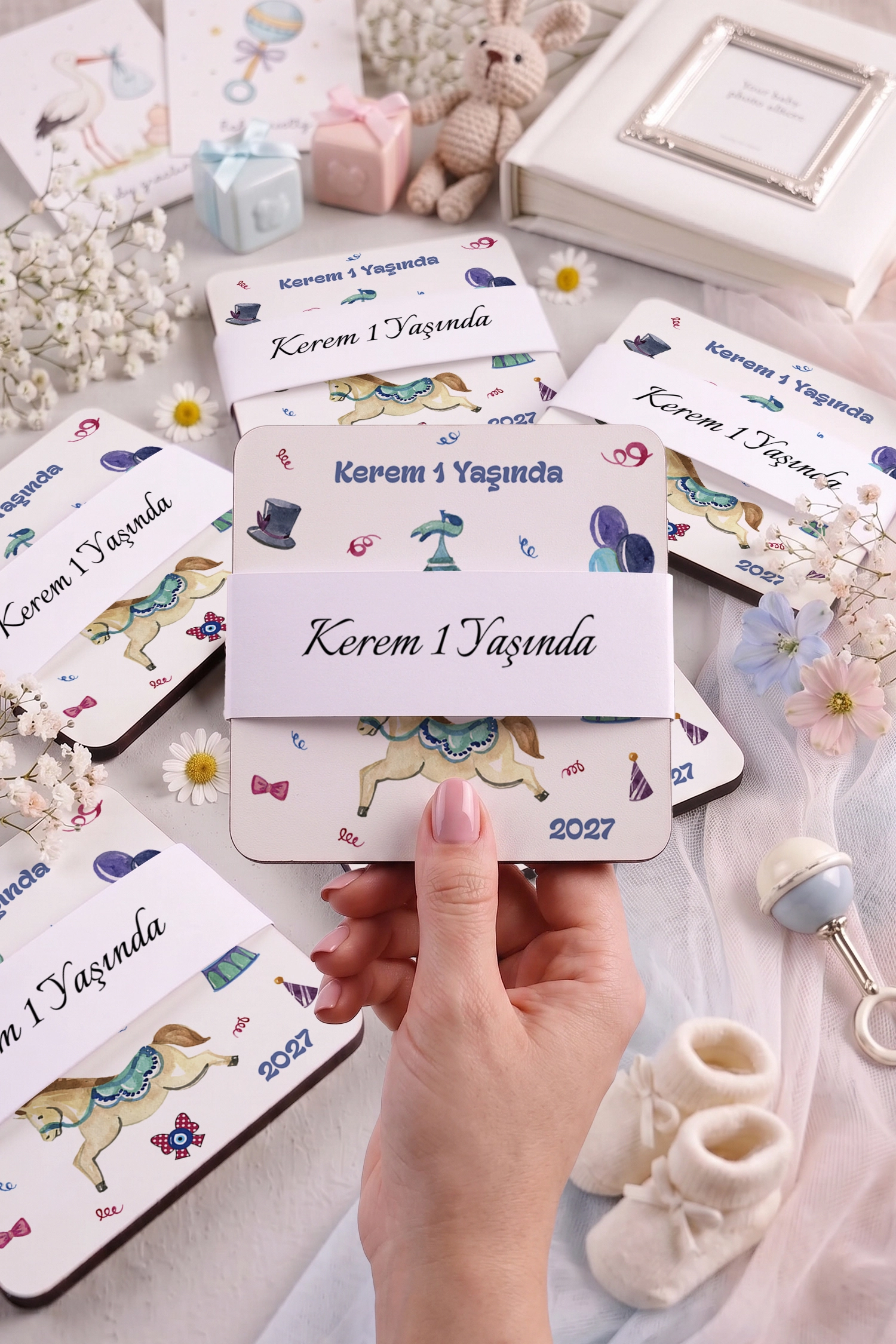 Atlı Karınca Temalı Ahşap Bardak Altlığı