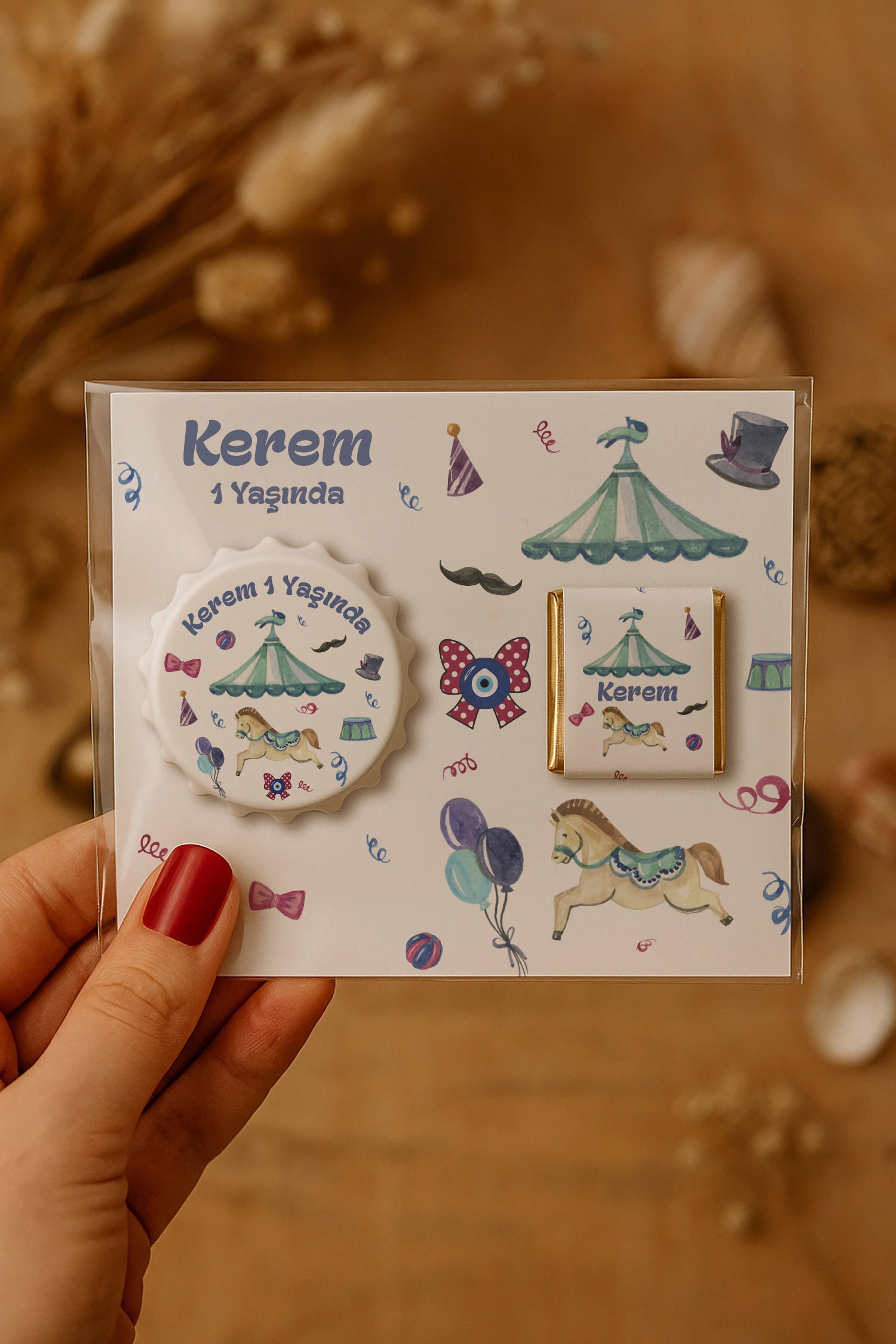 Atlı Karınca Temalı Çikolatalı Kapak Açacak Magnet