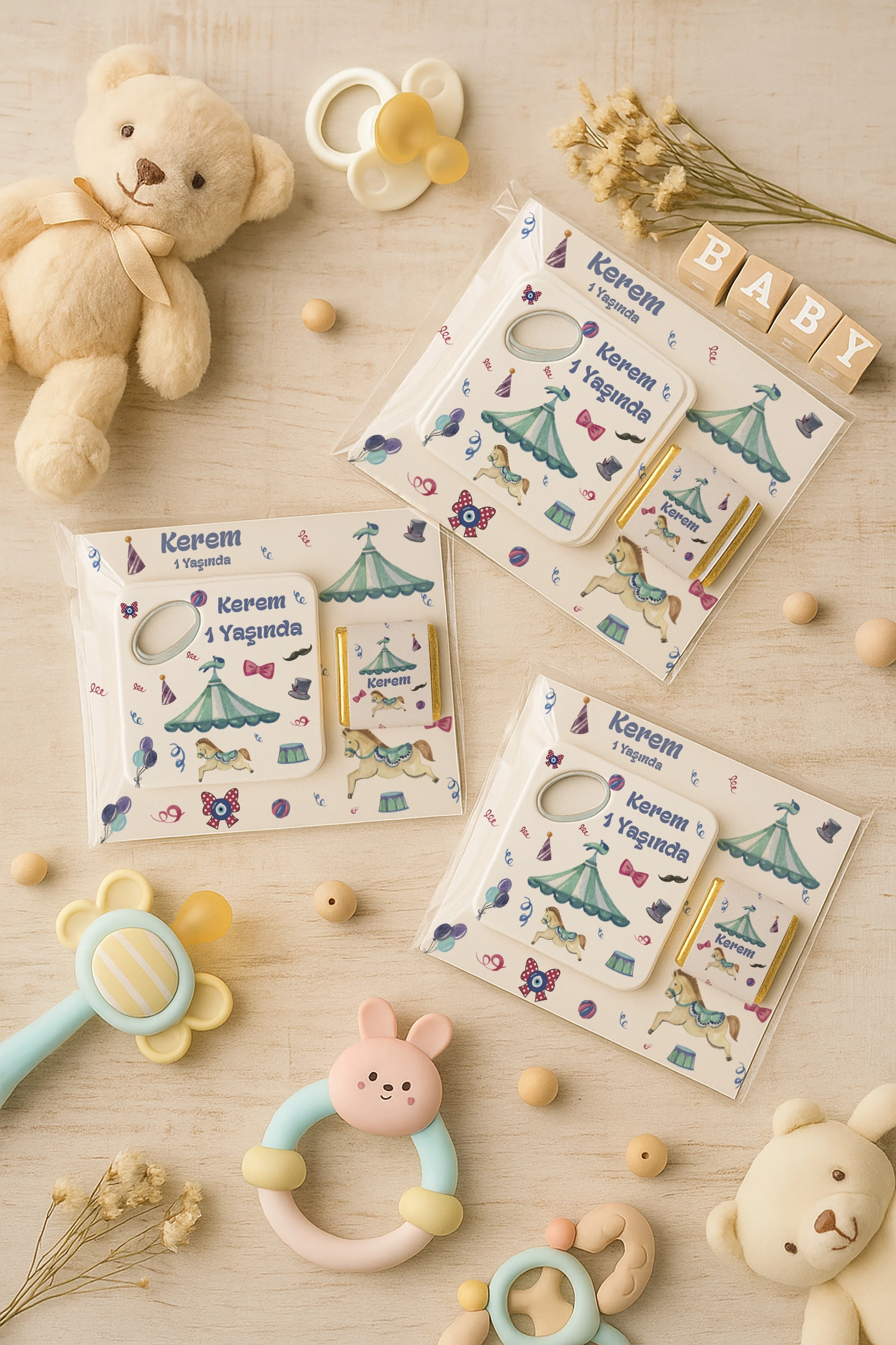 Atlı Karınca Temalı Çikolatalı Kare Açacak Magnet