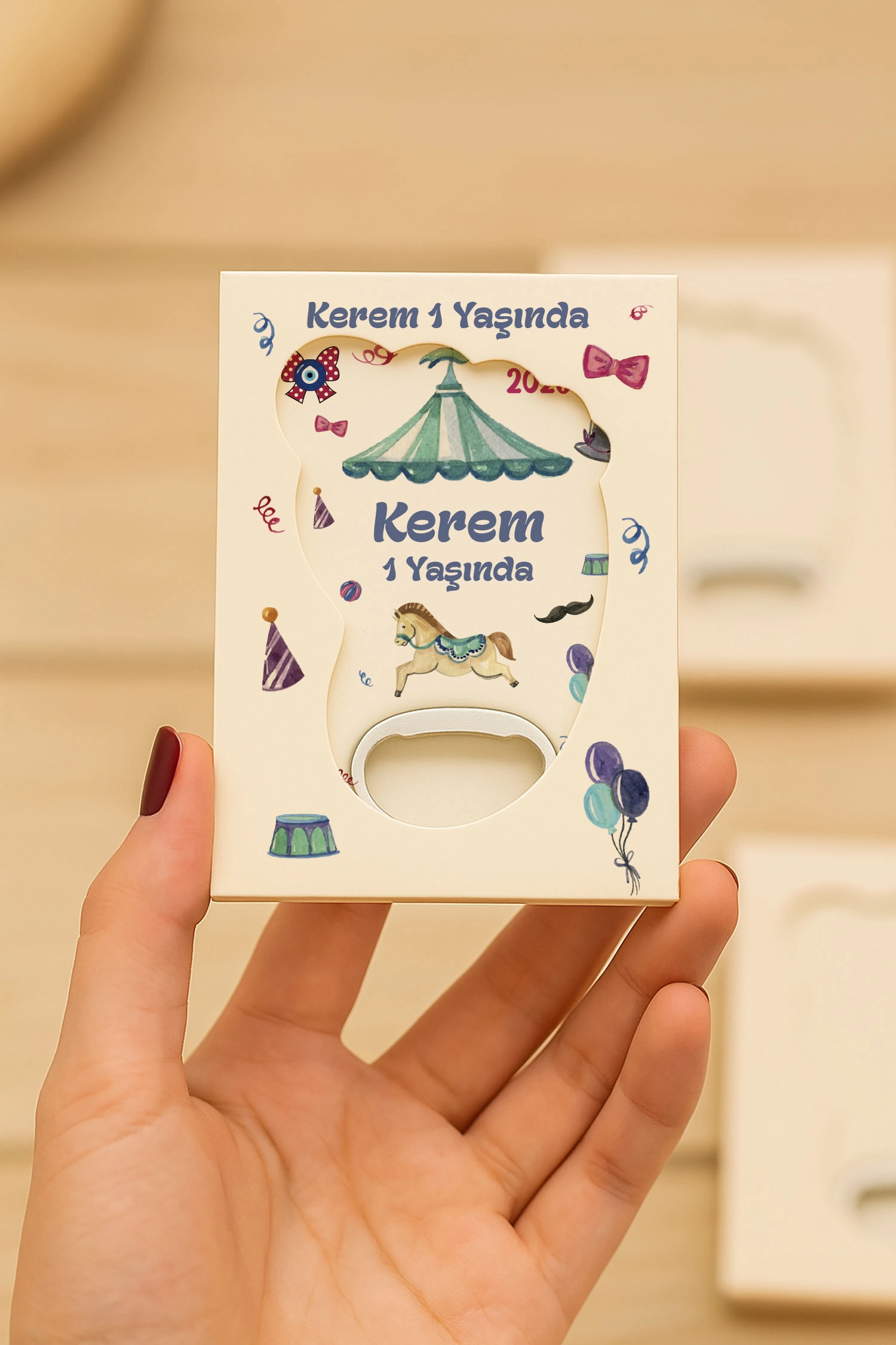 Atlı Karınca Temalı Kutulu Ayak İzi Açacak Magnet