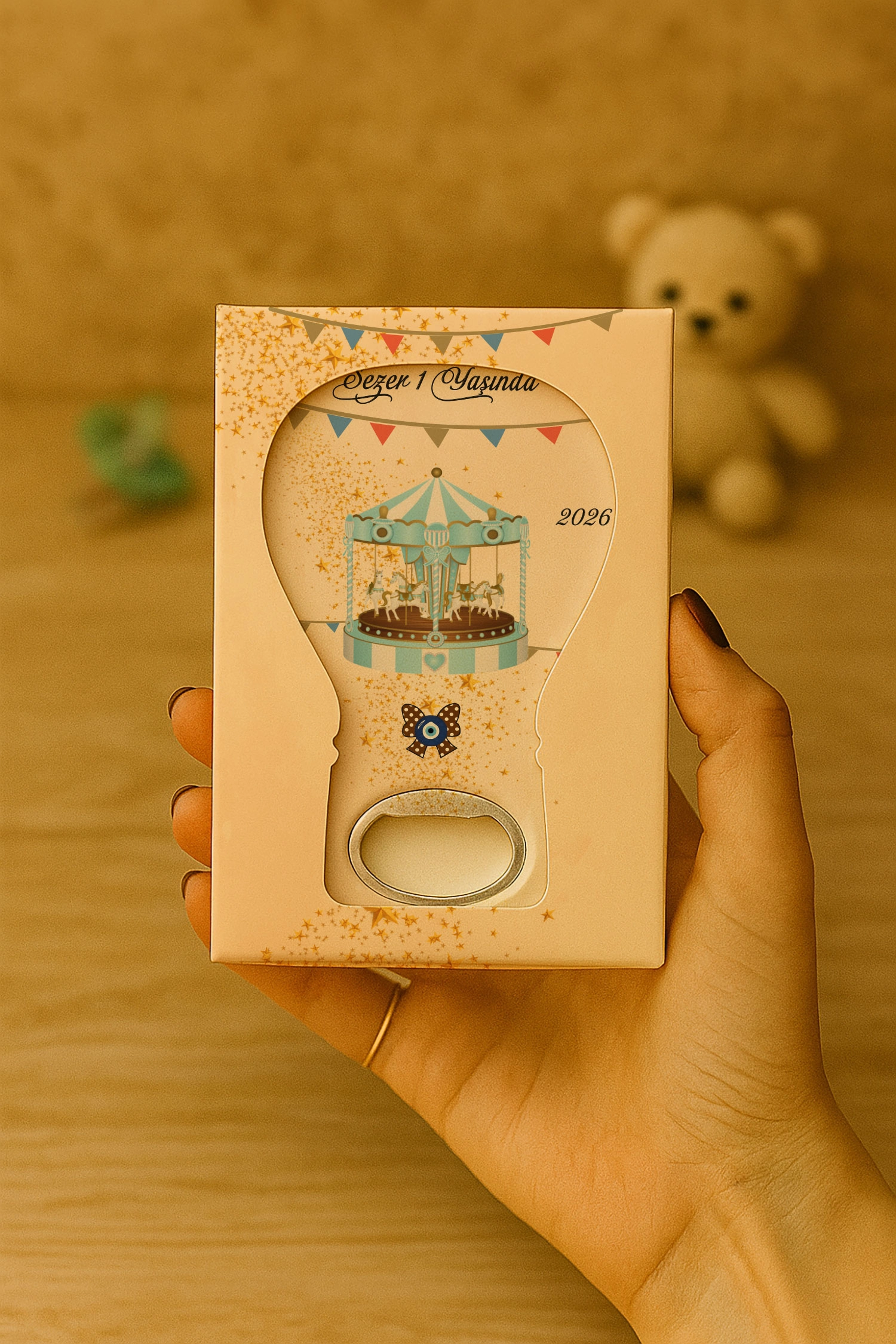Atlı Karınca Temalı Kutulu Balon Açacak Magnet