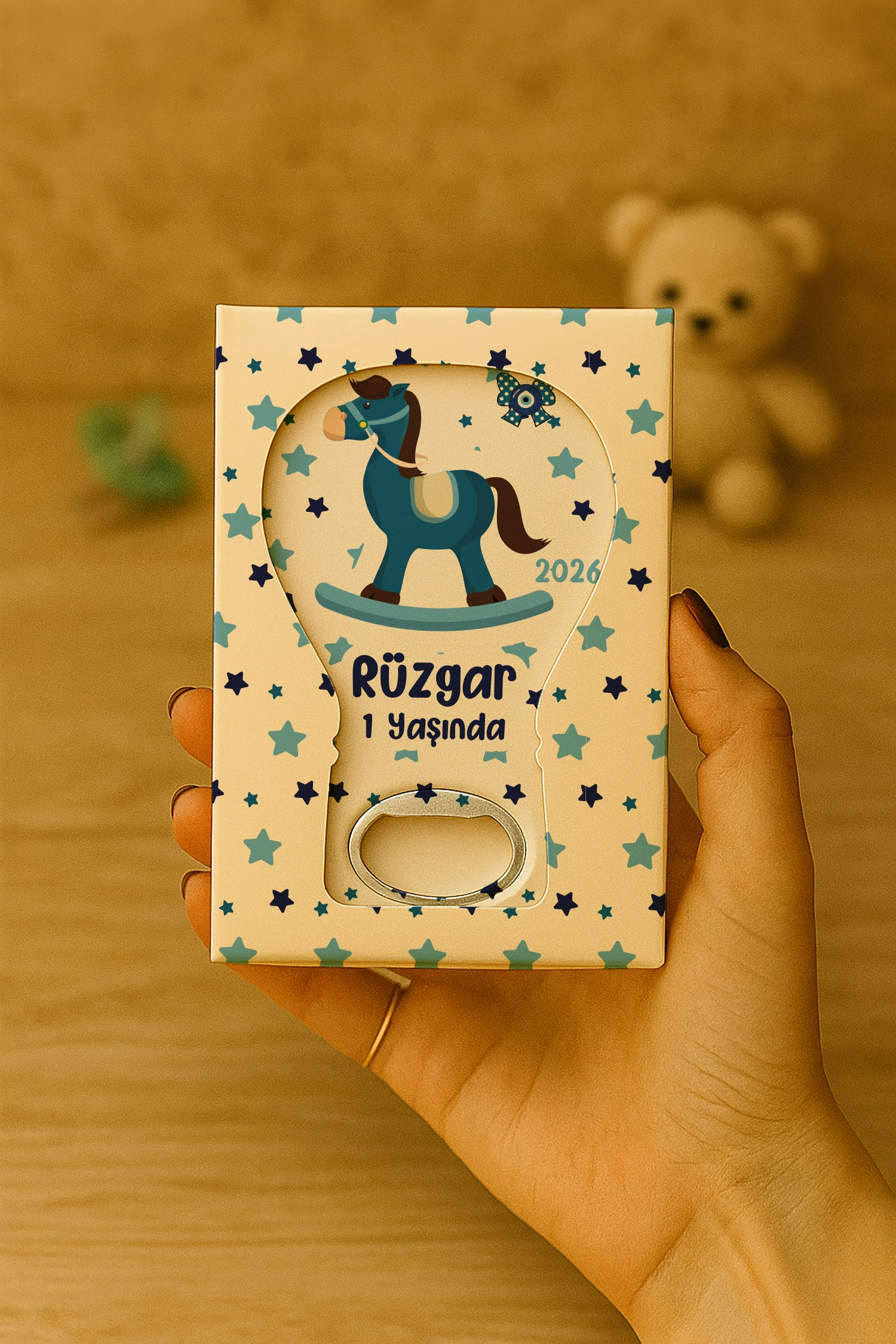 Atlı Karınca Temalı Kutulu Balon Açacak Magnet