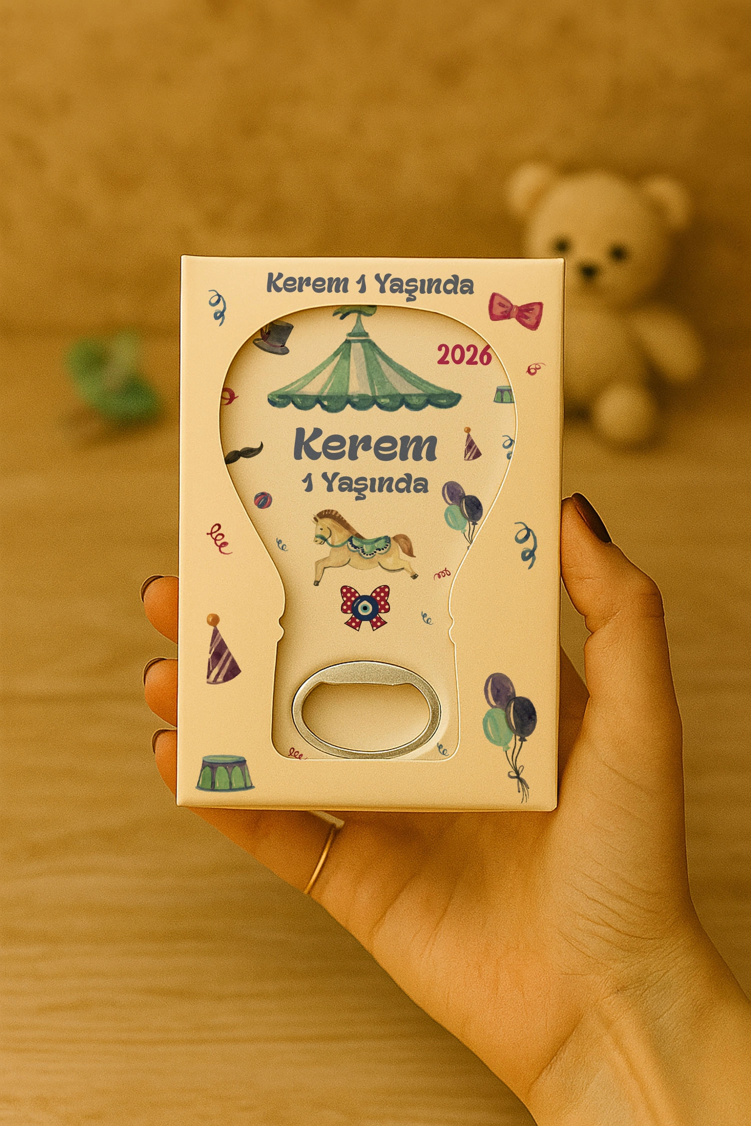Atlı Karınca Temalı Kutulu Balon Açacak Magnet