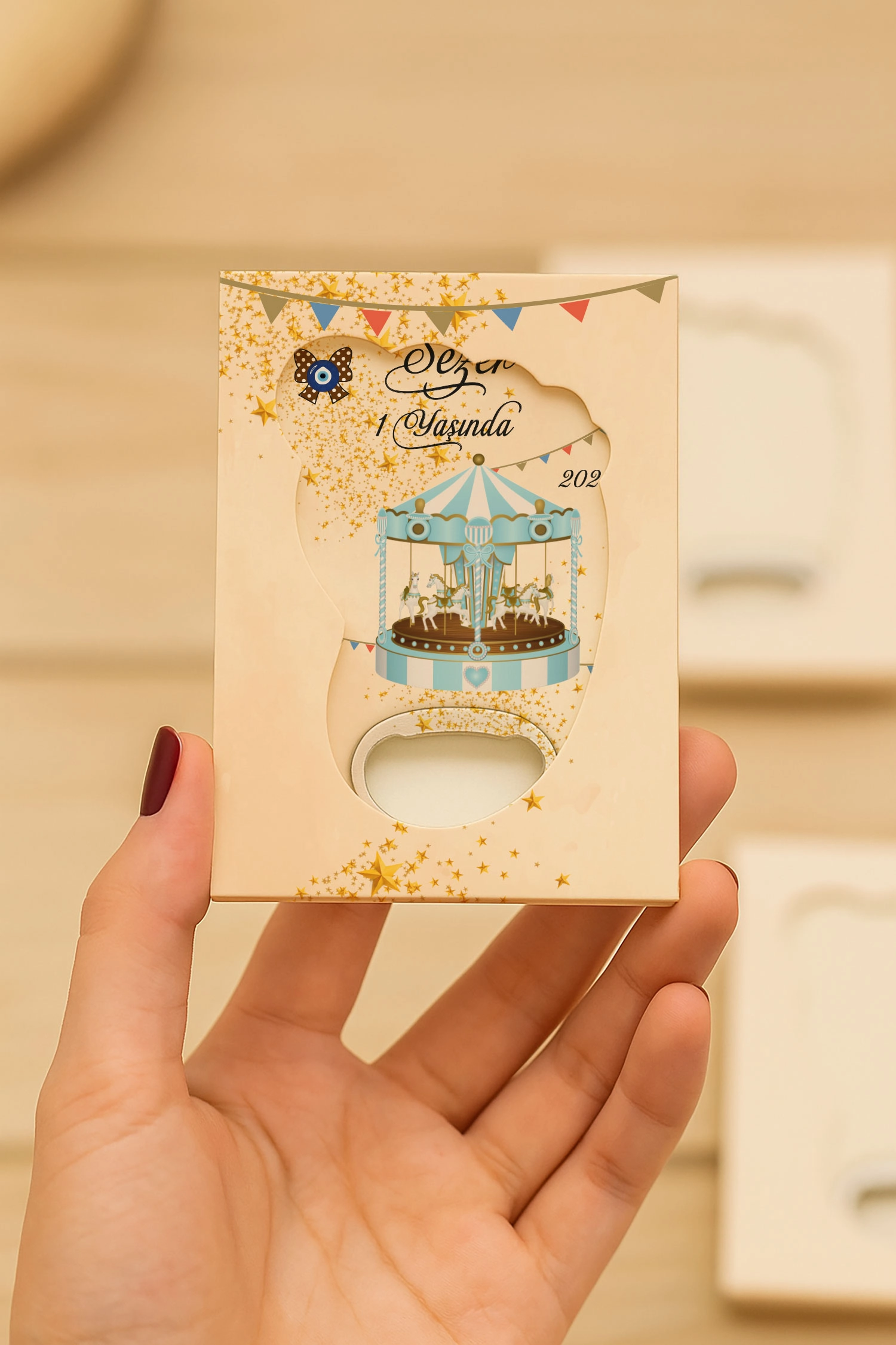 Atlı Karınca Temalı Mühürlü Kutulu Ayak İzi Açacak Magnet