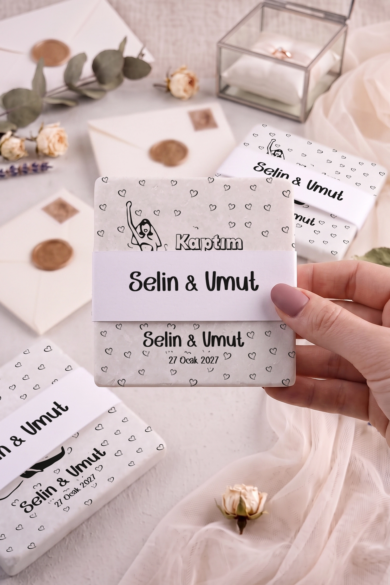 Kaptım Bi Tane Tasarımlı Taş Bardak Altlığı