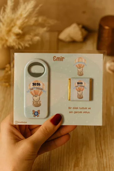 Çikolatalı Uzun Açacak Magnet | Bebek Hediyeleri