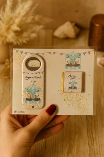Çikolatalı Uzun Açacak Magnet | Bebek Hediyeleri