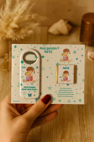Çikolatalı Uzun Açacak Magnet | Bebek Hediyeleri