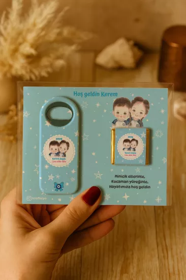 Çikolatalı Uzun Açacak Magnet | Bebek Hediyeleri
