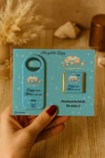Çikolatalı Uzun Açacak Magnet | Bebek Hediyeleri