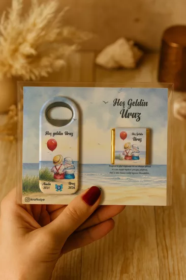 Çikolatalı Uzun Açacak Magnet | Bebek Hediyeleri