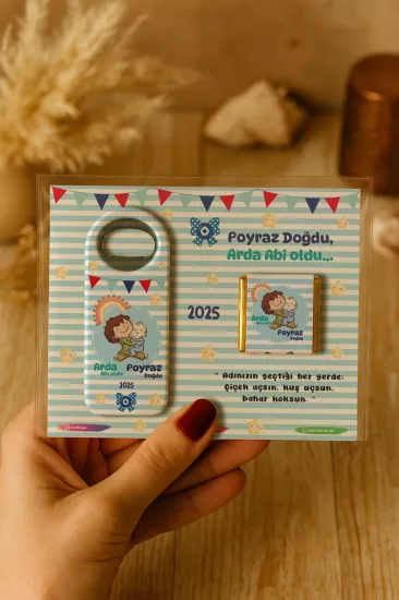 Çikolatalı Uzun Açacak Magnet | Bebek Hediyeleri