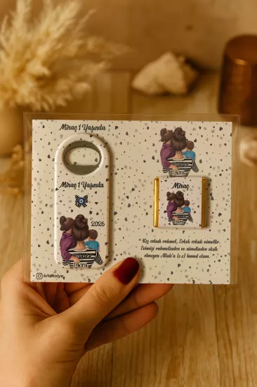 Çikolatalı Uzun Açacak Magnet | Bebek Hediyeleri