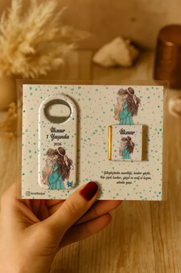 Çikolatalı Uzun Açacak Magnet | Bebek Hediyeleri