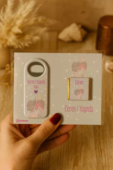 Çikolatalı Uzun Açacak Magnet | Bebek Hediyeleri