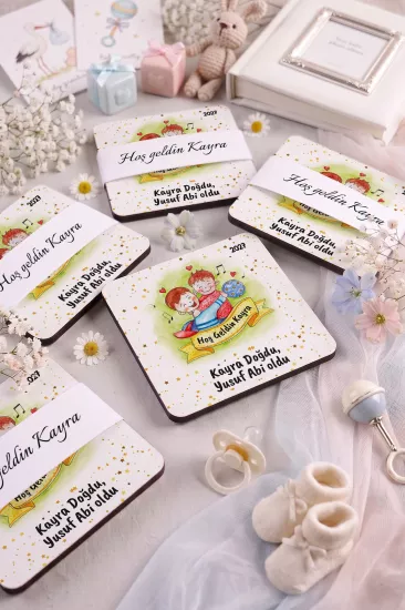 Bebek & Doğum Günü Ahşap Bardak Altlıkları