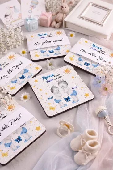 Bebek & Doğum Günü Ahşap Bardak Altlıkları