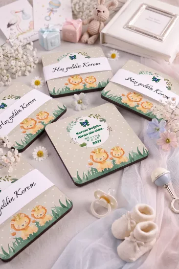 Bebek & Doğum Günü Ahşap Bardak Altlıkları