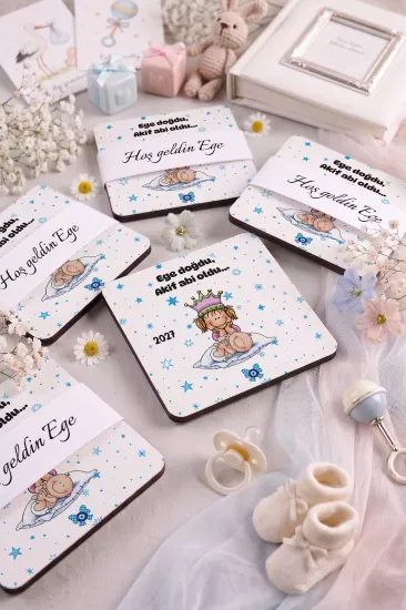 Bebek & Doğum Günü Ahşap Bardak Altlıkları