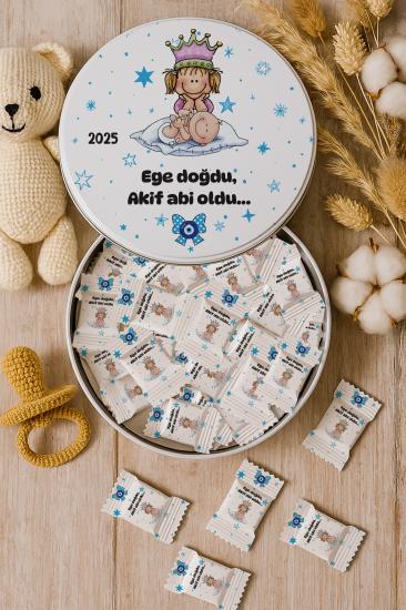 Kişiye Özel Metal Kutulu Madlen Çikolata – Doğum Günü & Baby Shower