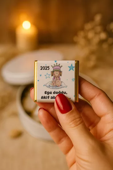 Kişiye Özel Bebek Hediyelikleri | Sargılı Madlen Çikolata | Yeni Doğan – Baby Shower – Doğum Günü – Diş Buğdayı
